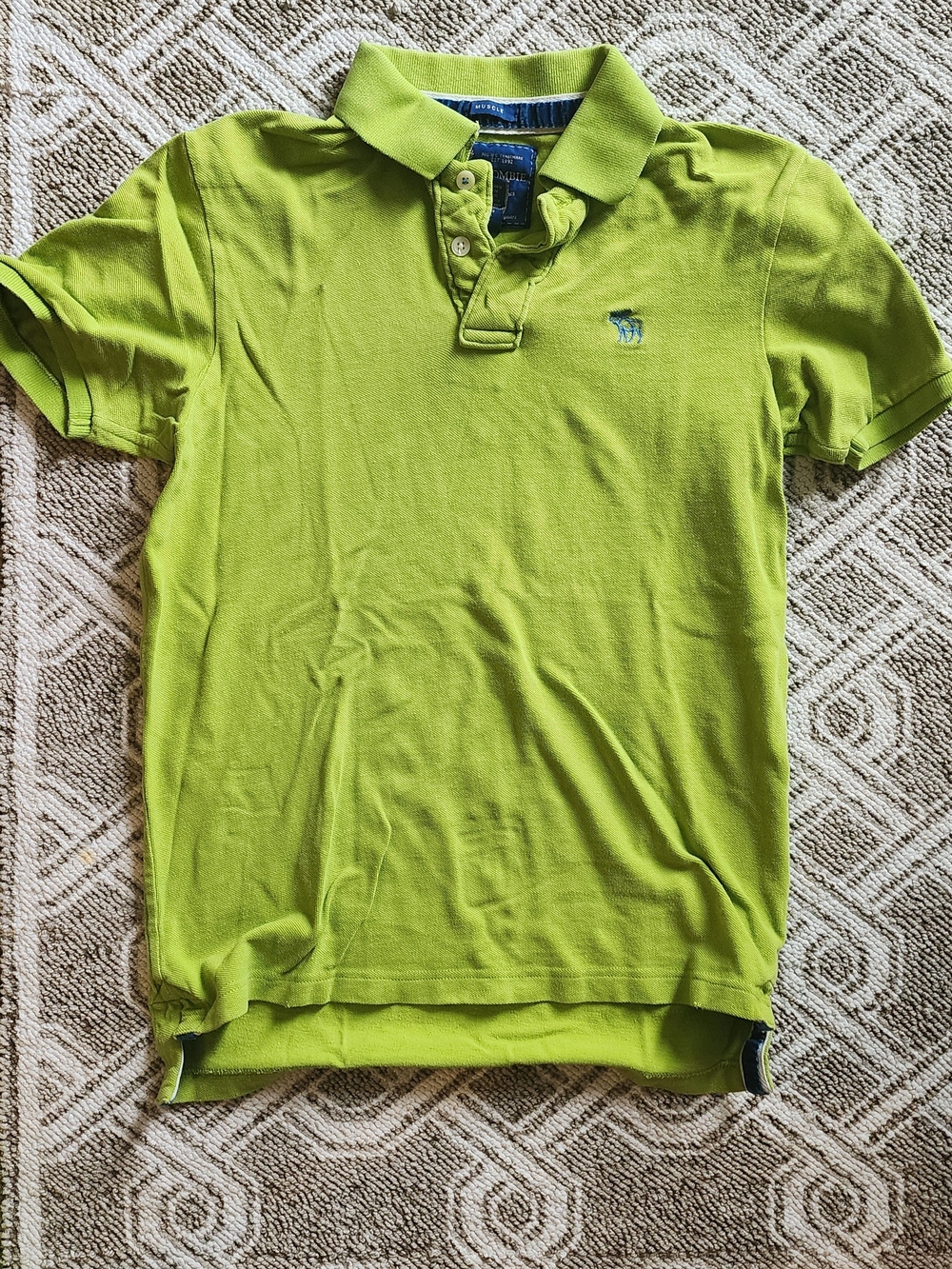 Abercrombie & Fitch Men's Bright Lime Polo